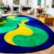 Handcrafted Bold Multicolor Abstract Modern Living Rug